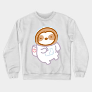 Cute Astronaut Sloth in Space Crewneck Sweatshirt